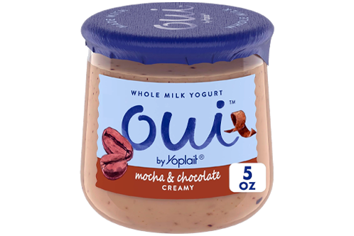 Oui by Yoplait Mocha & Chocolate Whole Milk Yogurt, French Style Yogurt Snack, 5 OZ Glass Yogurt Jar